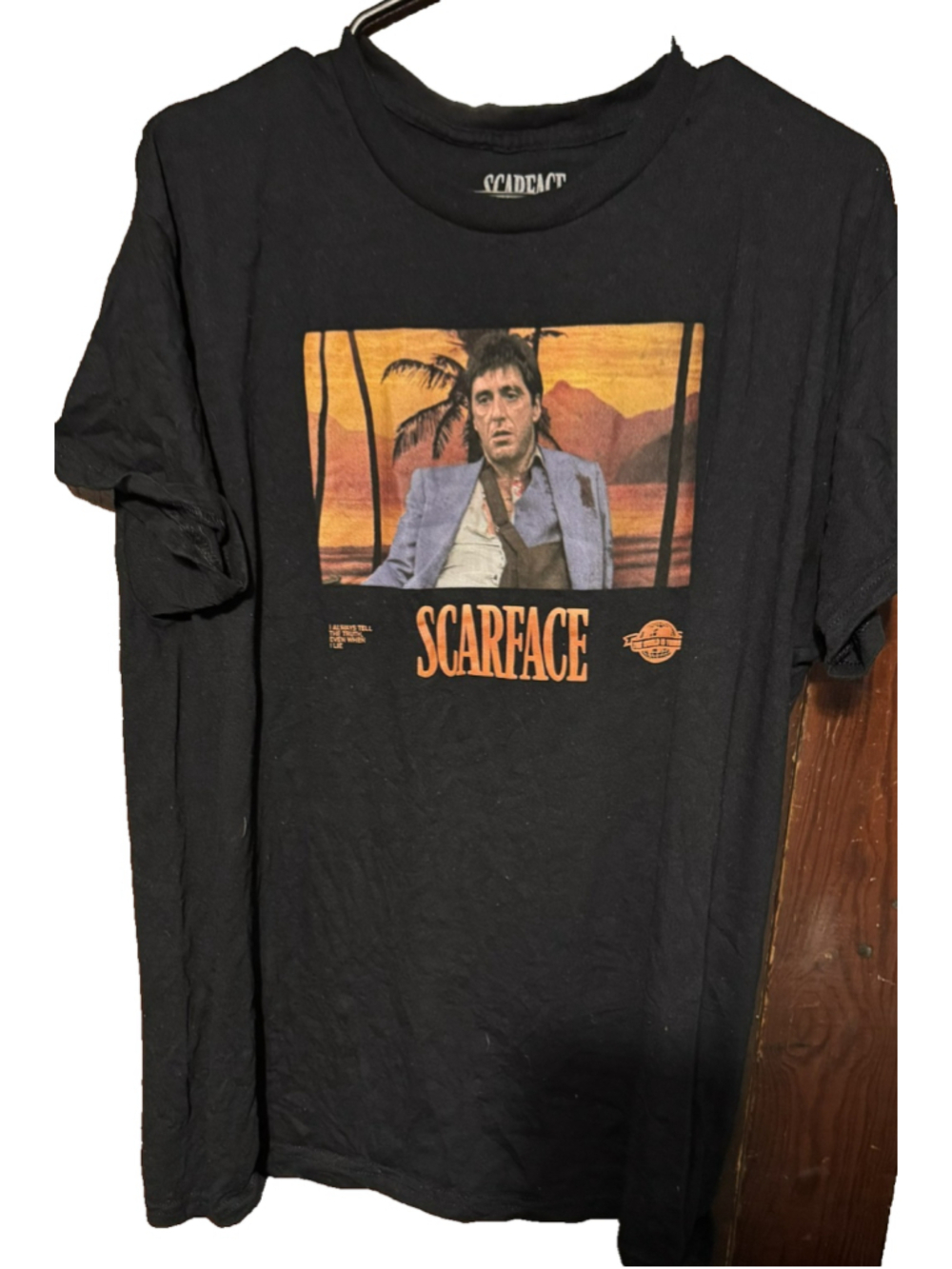 Scarface Movie Logo T Shirt Men's Size L Black Al Pacino
